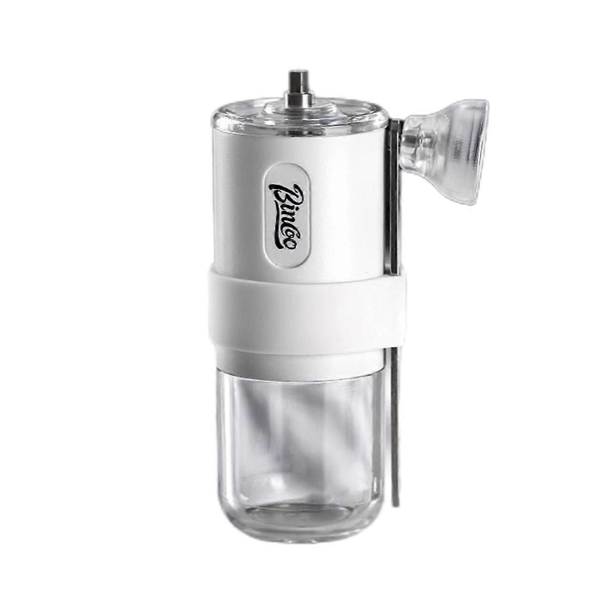 Portable Manual Coffee Bean Grinder with Conical Ceramic Burr, Coffee Grinder for Outdoor Traveling Camping White