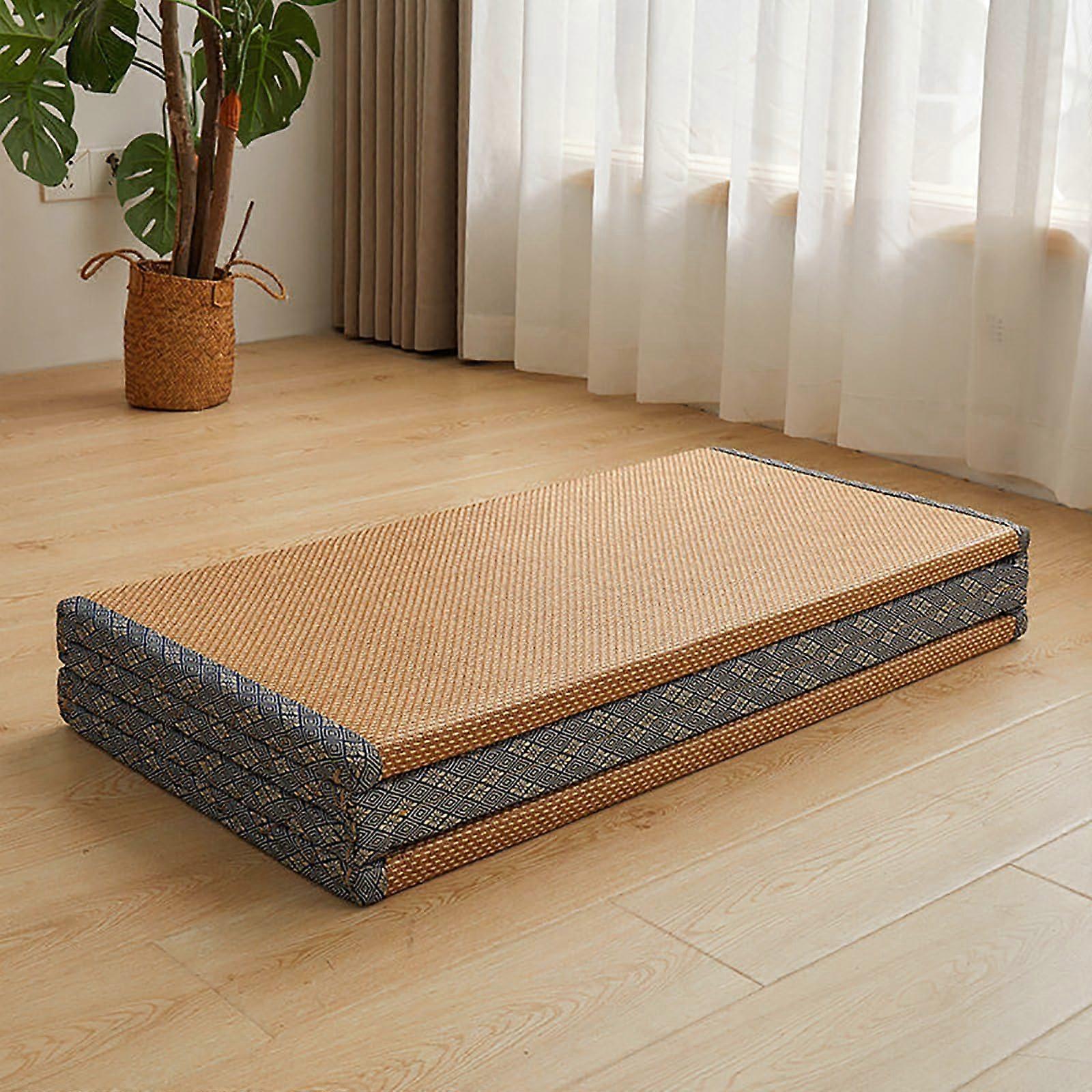 Japanese Foldable Tatami Mattress 80x190x5cm Grey Thick Soft Breathable Folding Mattress for Guests and Camping