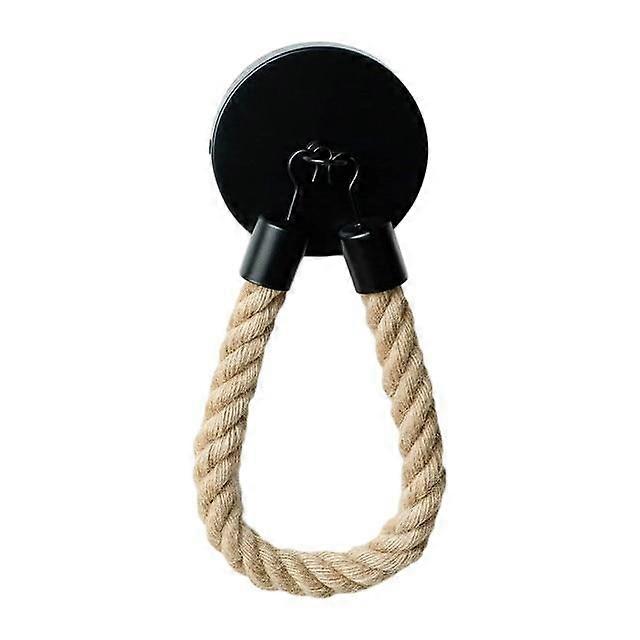 ネイルフリータオルハンギングロープトイレットペーパーホルダーキッチンバスルームトイレットペーパーホルダー(ブラック)