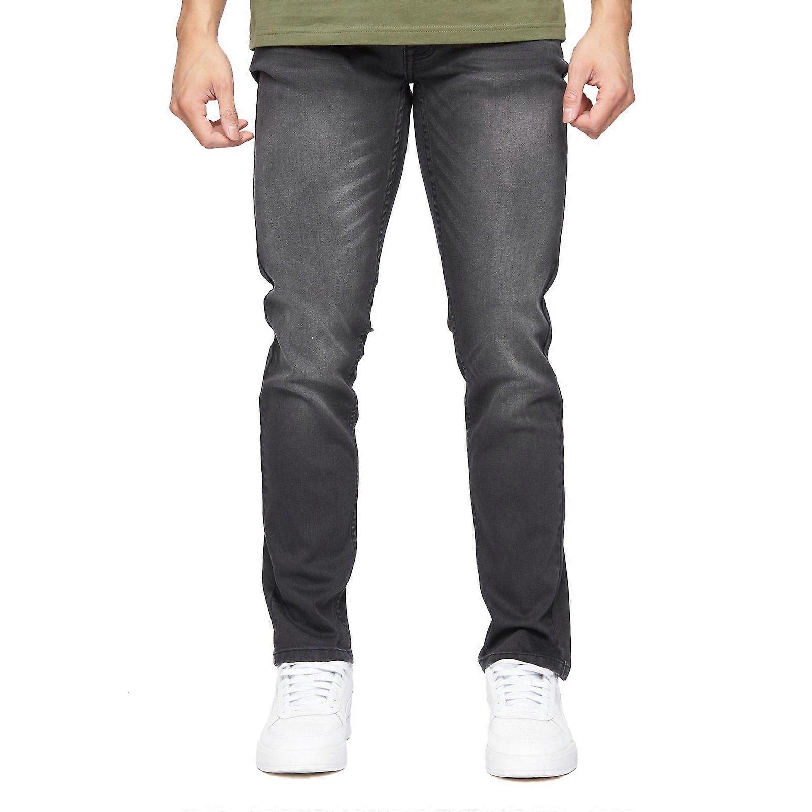 Crosshatch Malcolm Slim Fit Jeans Dark Charcoal