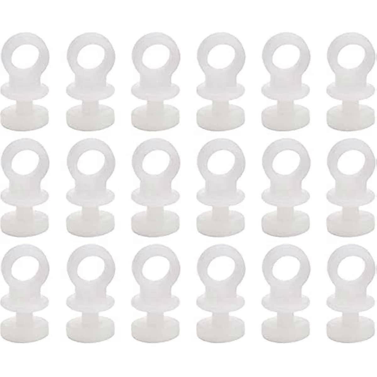 Curtain Hooks,100 pcs Plastic White Curtain Track Rail Glider Hooks, Curtain Track Glider Wheels Wheel Rollers Curtain Hooks for Window Curtain, Door