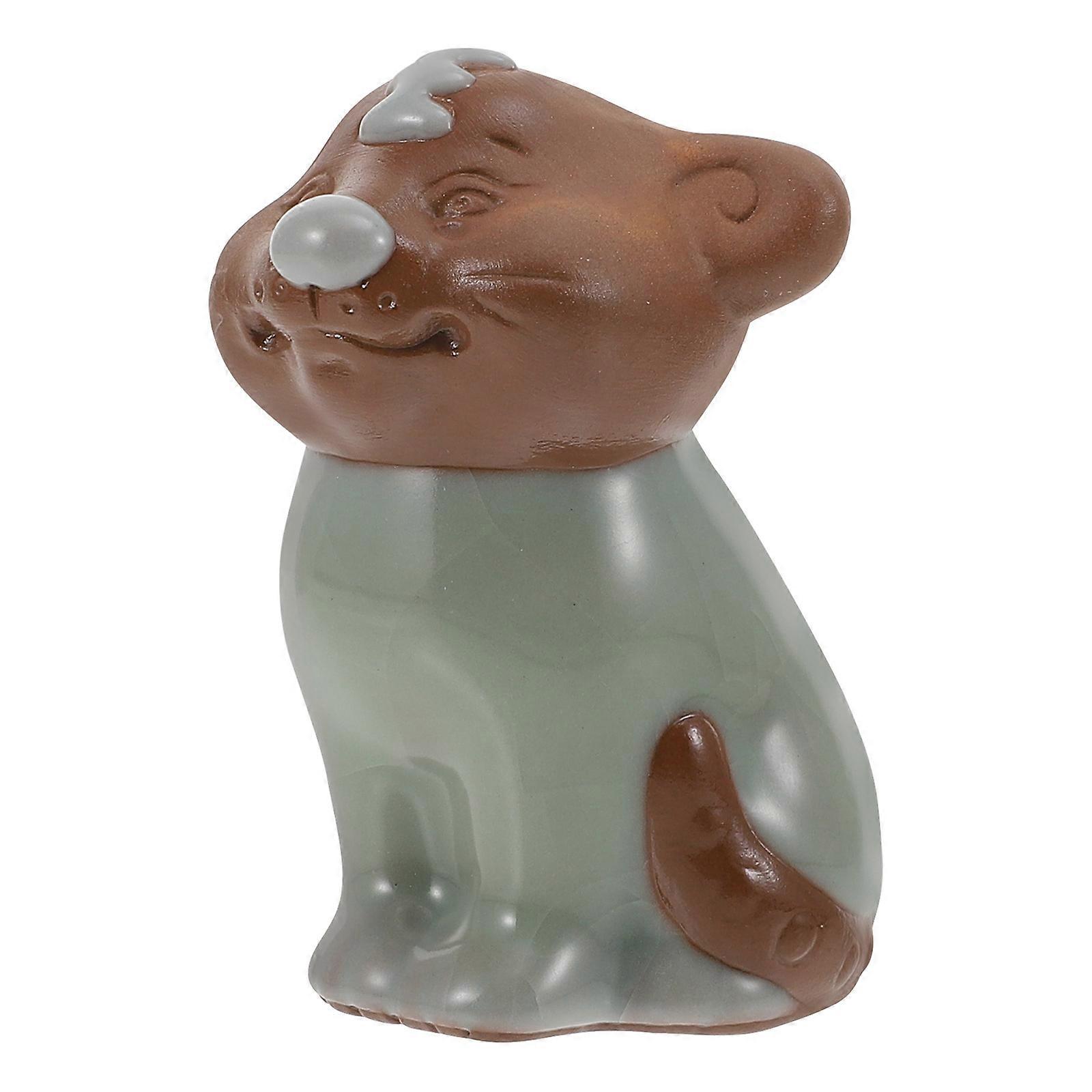 Ceramic Tea Pet Decor for Tea Table Brown Ornament 1Pcs Home Use