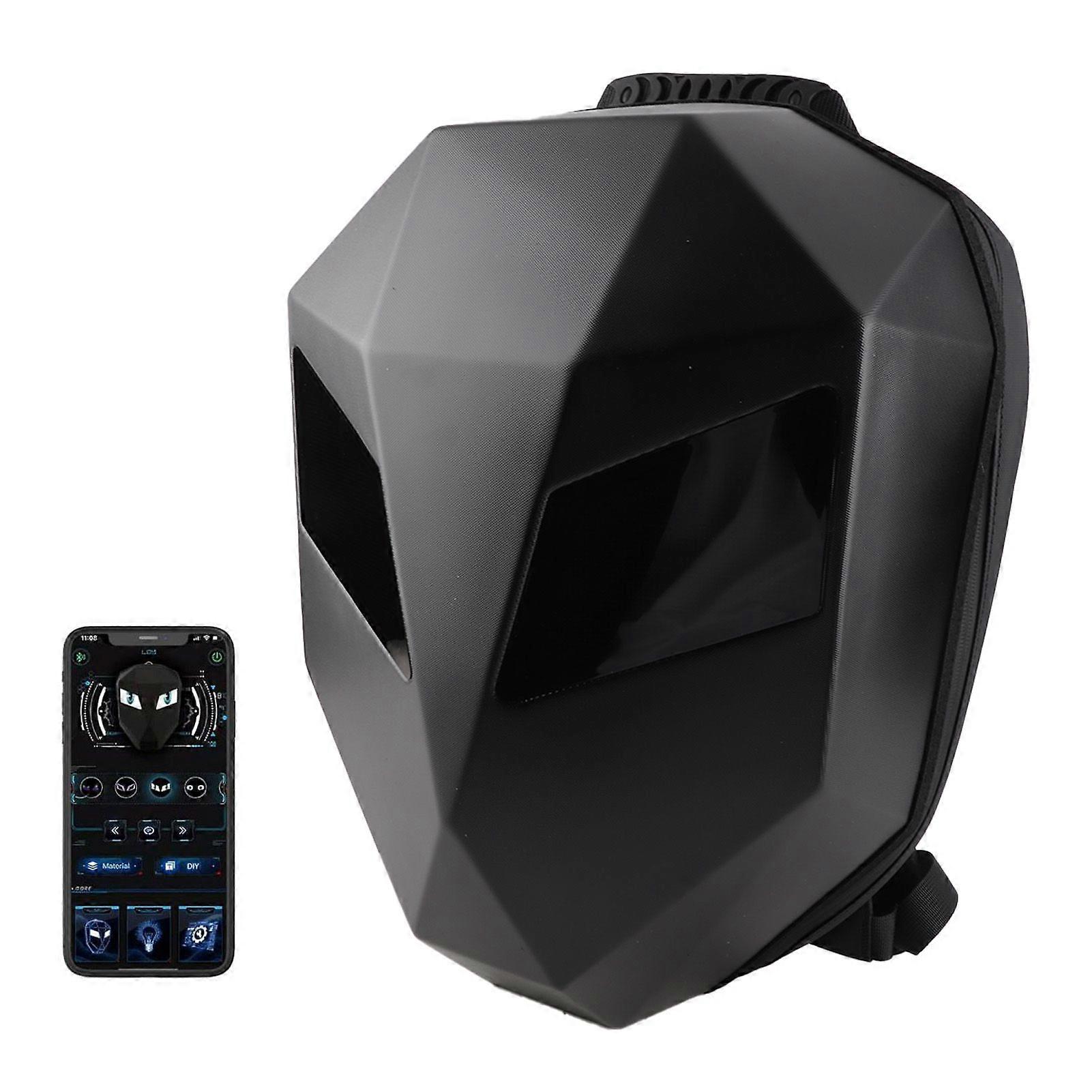 LED Backpack Bluetooth APP Control Programmable Screen Hard Shell Helmet Bag for Travel Motorcycle Riding
