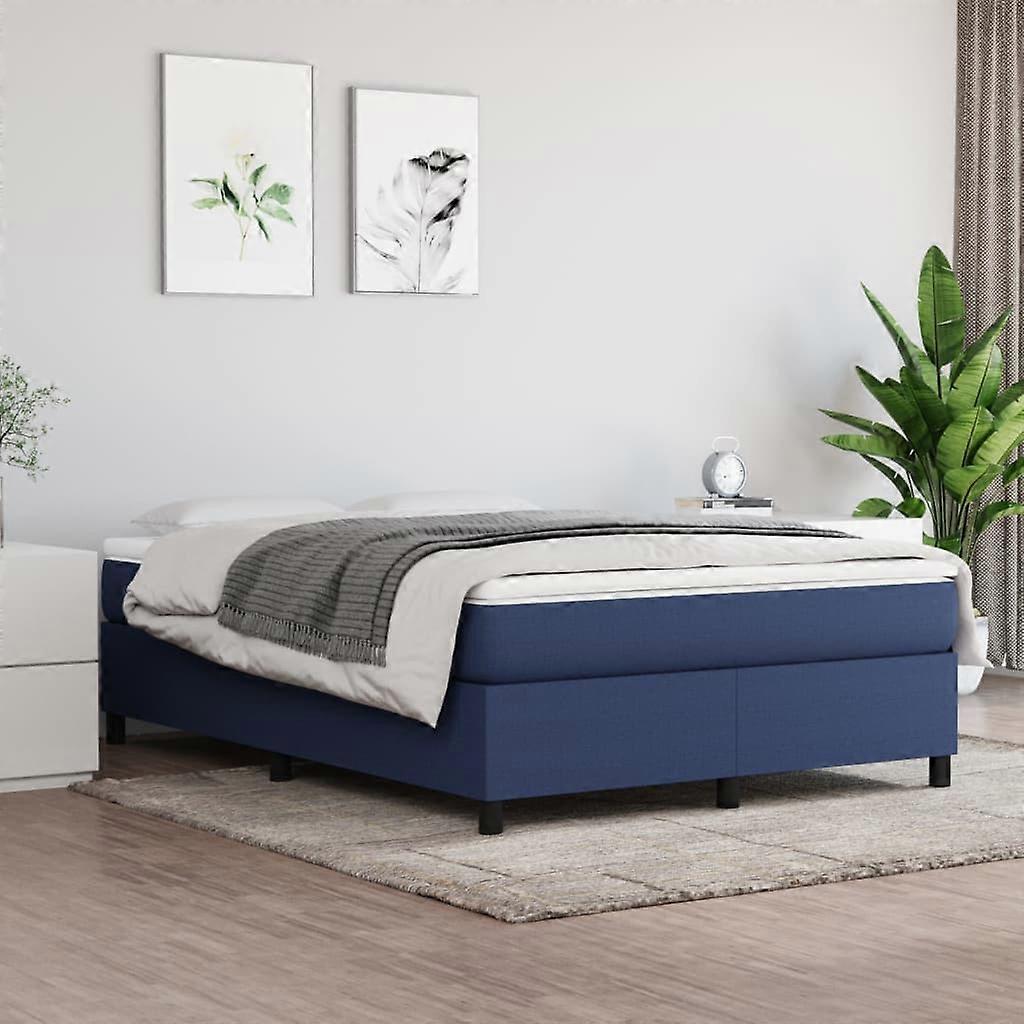 Boxspringbettgestell Blau 140x200 cm Stoff