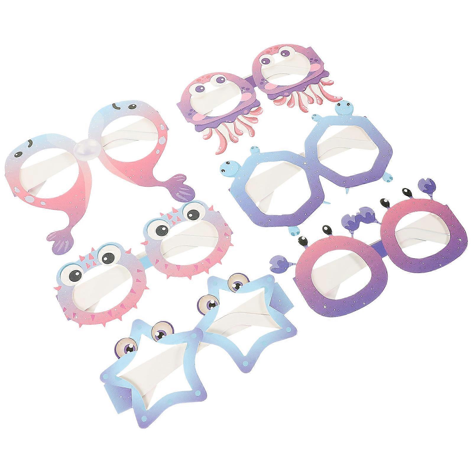 Mermaid Themed Glasses Paper Party Glasses for Decor 6Pcs Pack