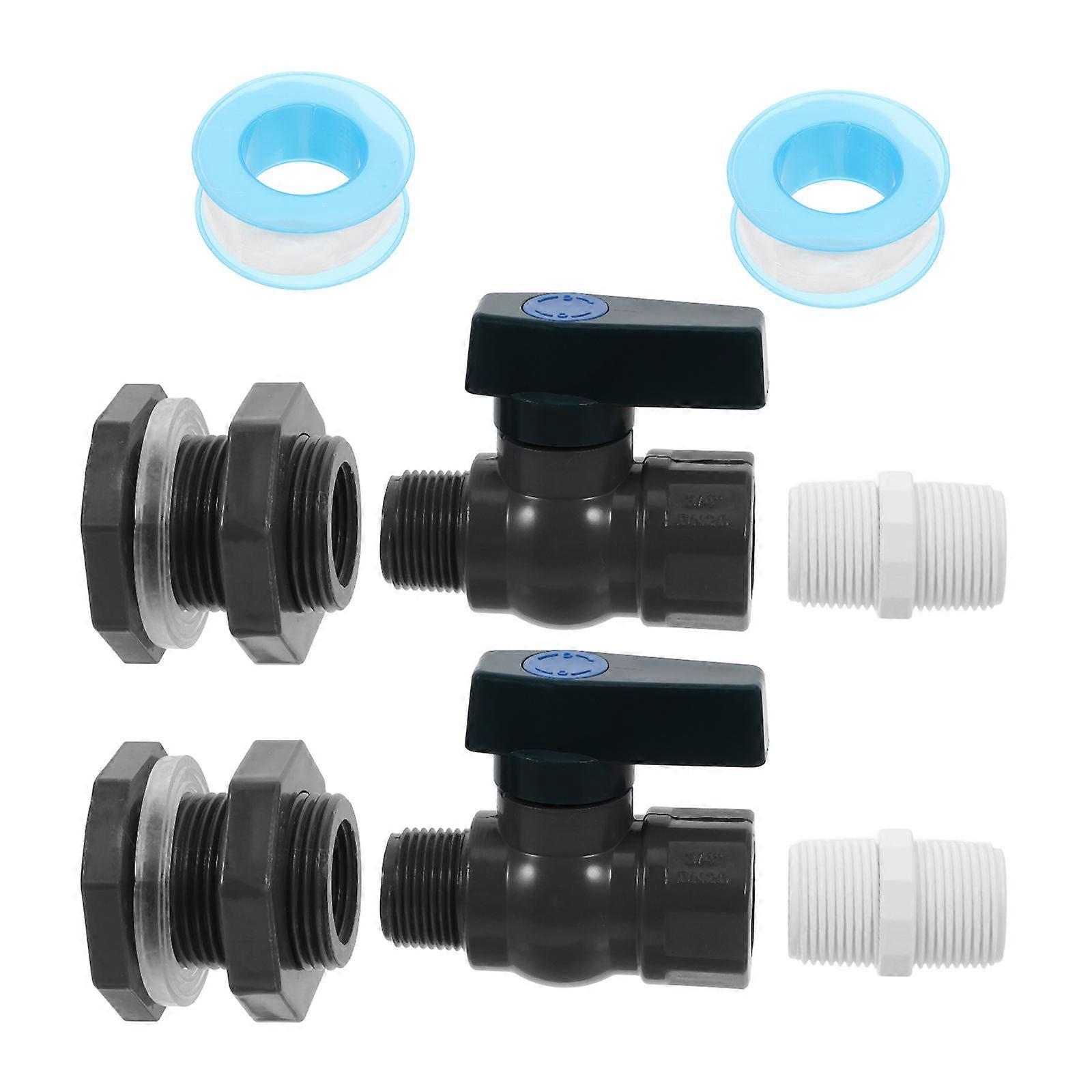 PVC Rain Barrel Diverter Kit with Water Spigot for Gardening 4Sets