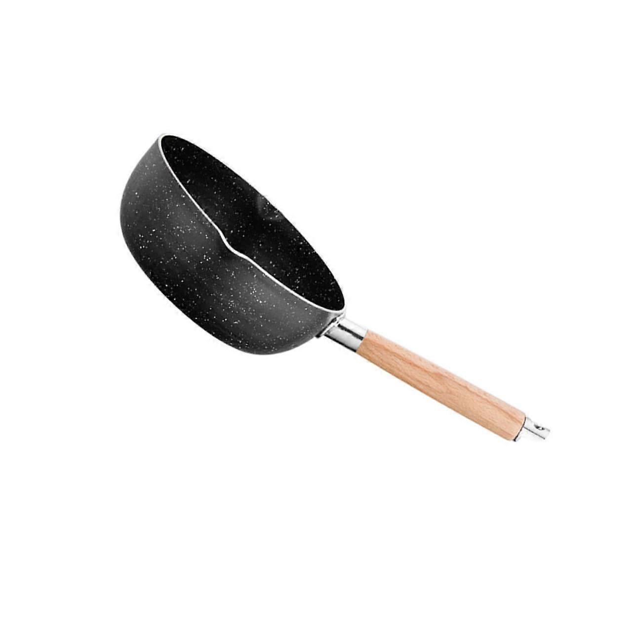 Medical Stone Non Stick Milk Pan With Wooden Handle Flat Bottom Omelette Pan For Daily Cooking