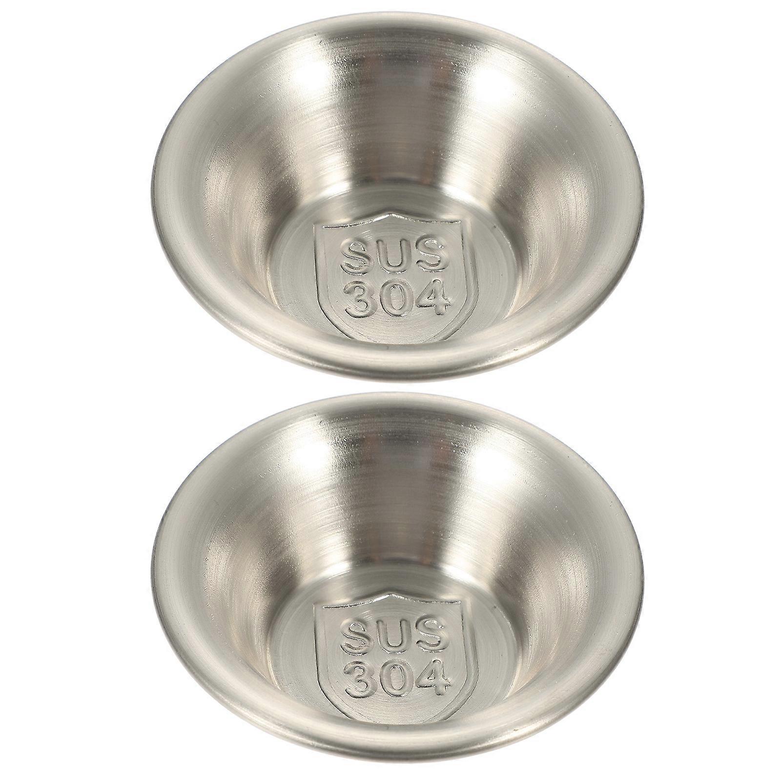 Reusable Condiment Cups Sauce Containers Home Dining Steel Silver Dipping Sauces 2Set