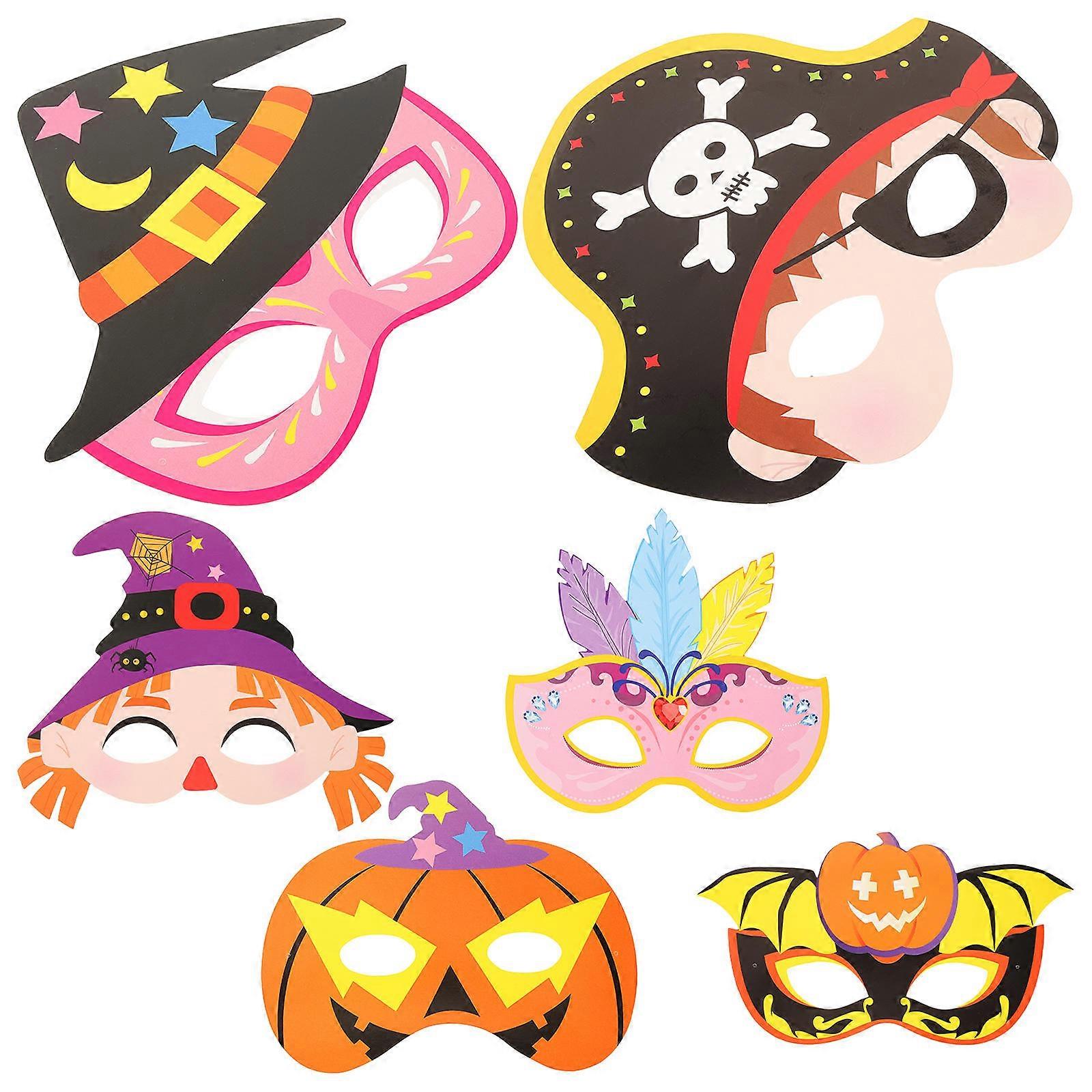 Party Cartoon Masquerade Mask Paper Masks for Costume 6Pcs Collection