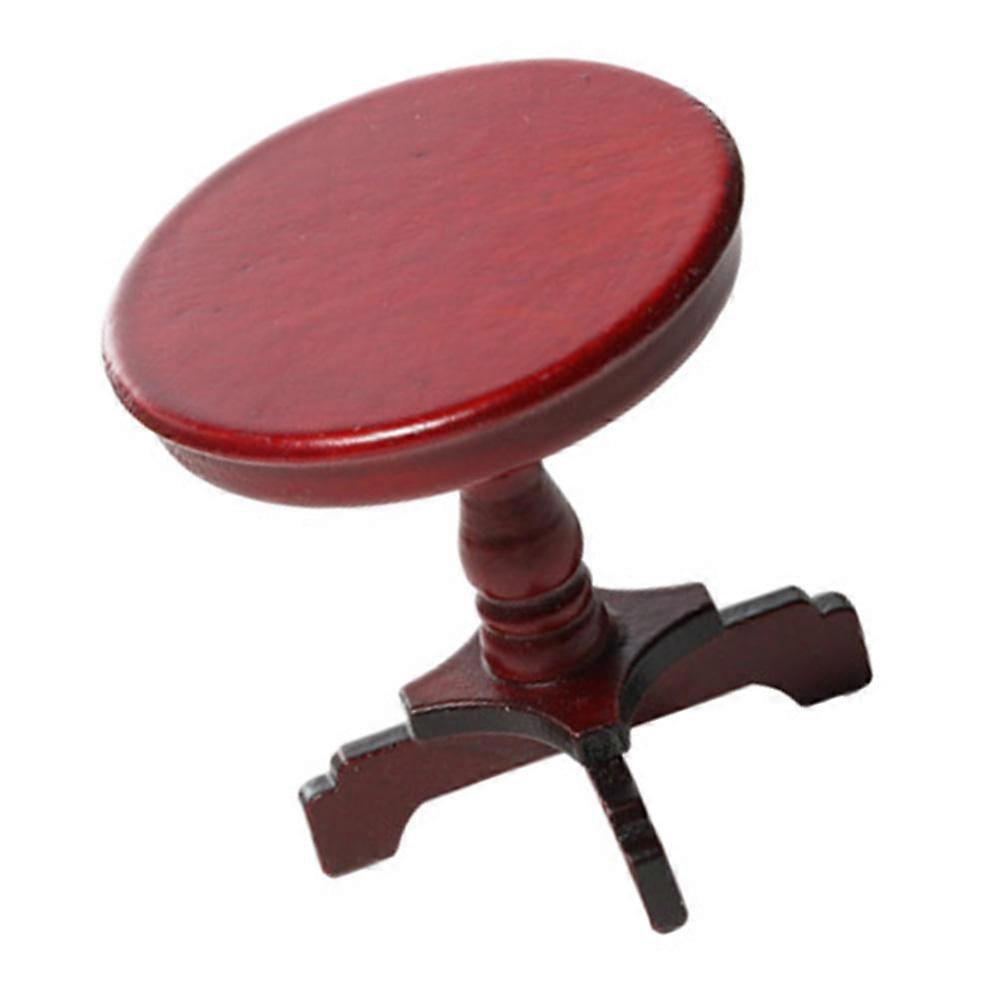 Miniature Furniture Small Round Table for Decoration 2Pcs Wooden Table
