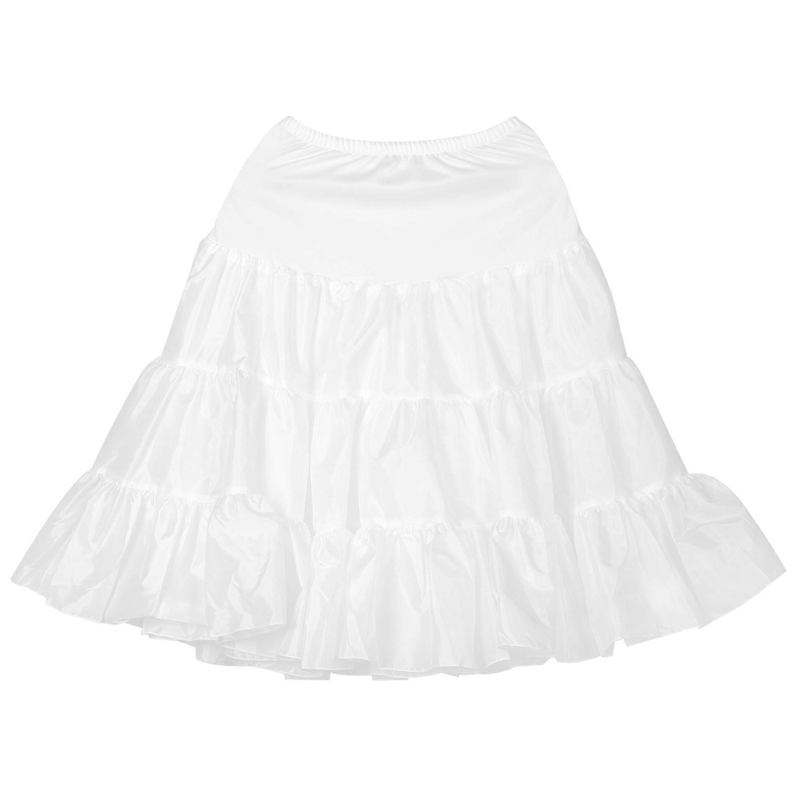 Hoopless Petticoat for Girls Round Hemline Simple Design for Under Dresses White 1Pcs