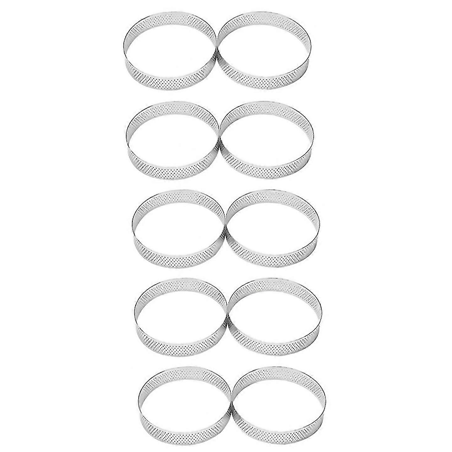 For 10pcs Circular Tart Rings Mousse Mold Kitchen Baking Mould