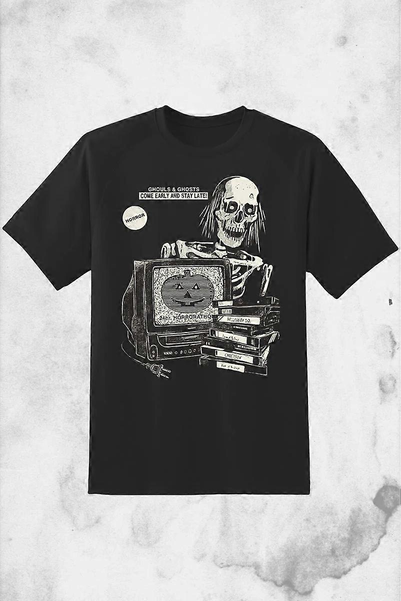 ホロラソン スケルトンTシャツ 2025 ハロウィン ホラーコスチューム ユニセックス 大人 ROCKINSTONE