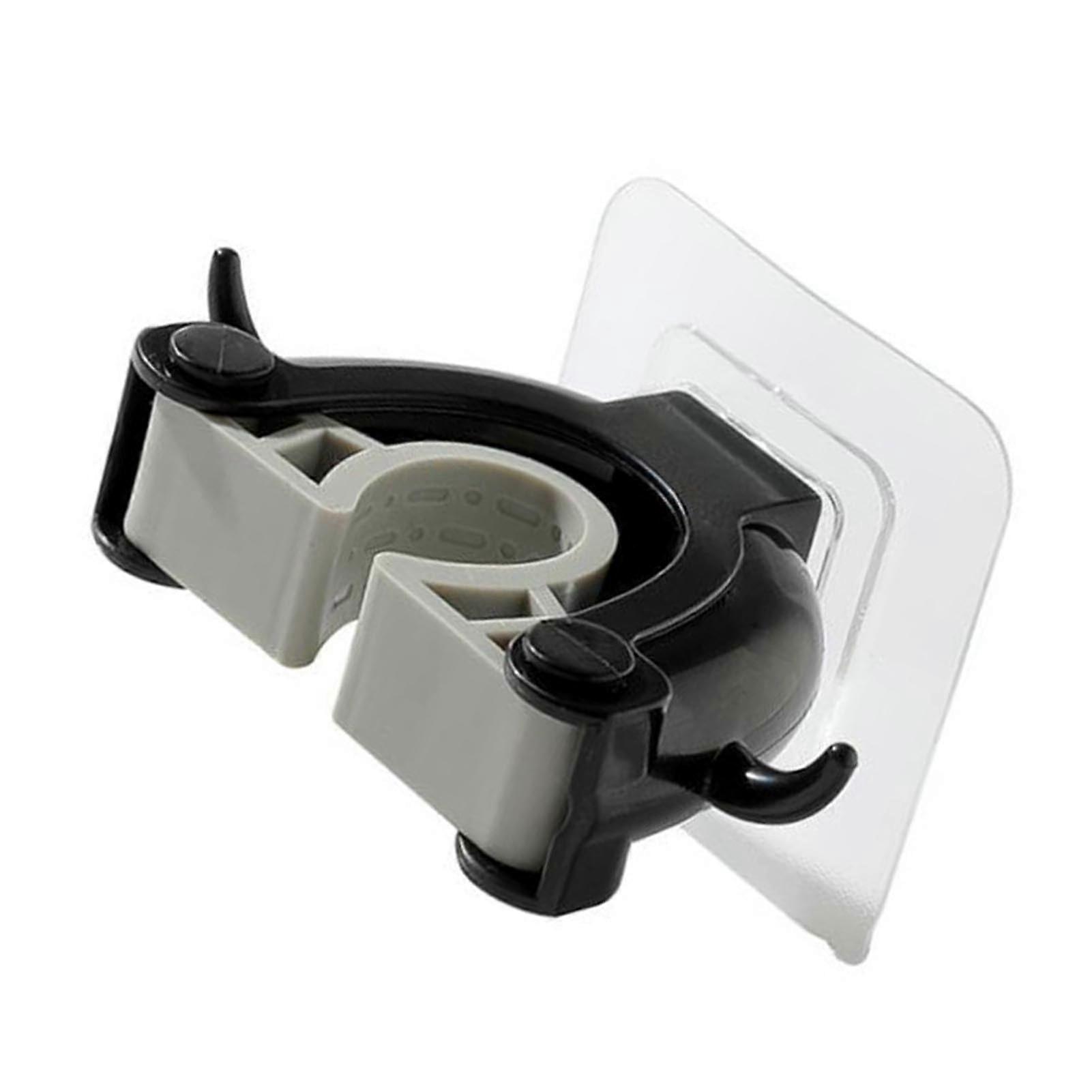 Wall-Mounted Mop Broom Organizer Black, Easy Install Compact Design, Strong Load Capacity, Durable Housekeeping Tool