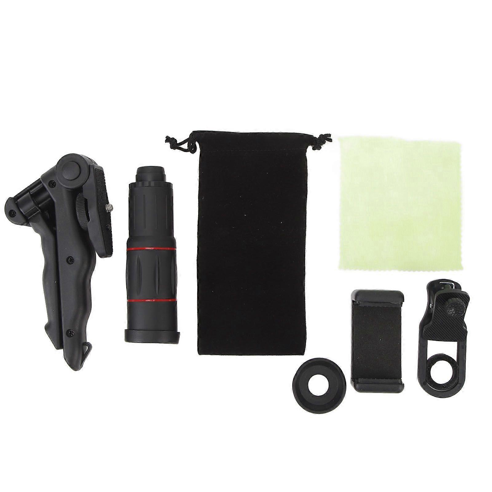 18X Monocular Telescope for Smartphone High Definition Monocular Telescope with Smartphone Adapter for Concert Bird Watching Traveling