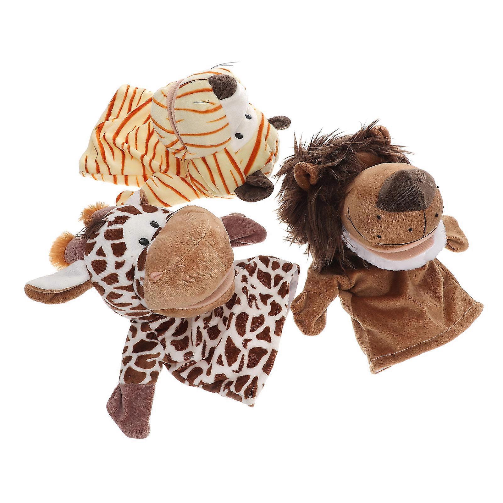 Interactive Plush Toy Animal Hand Puppet 3Pcs for Kids Playtime