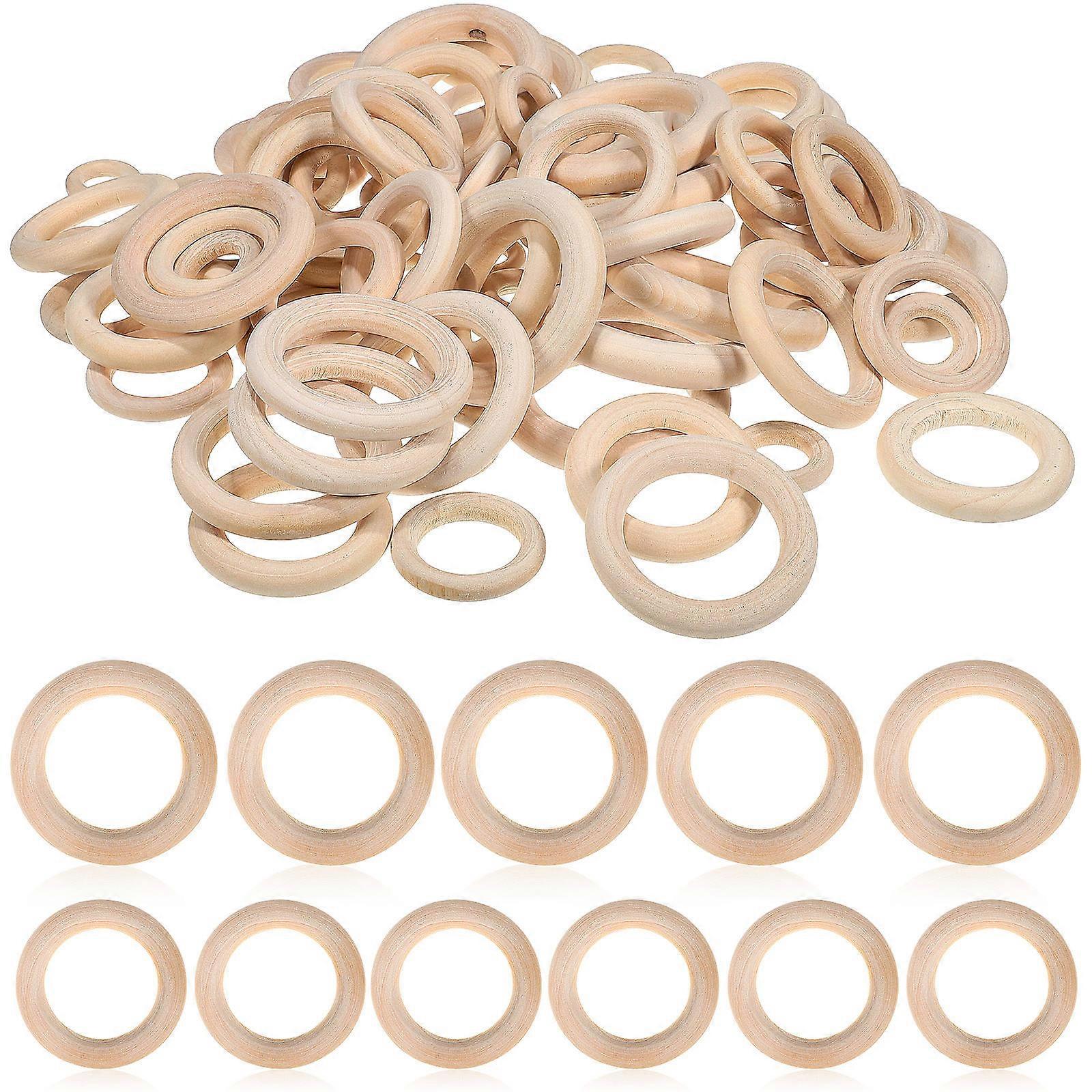 Wood Rings Craft Rings for DIY Use 240Pcs Wood Circles Macrame Decor