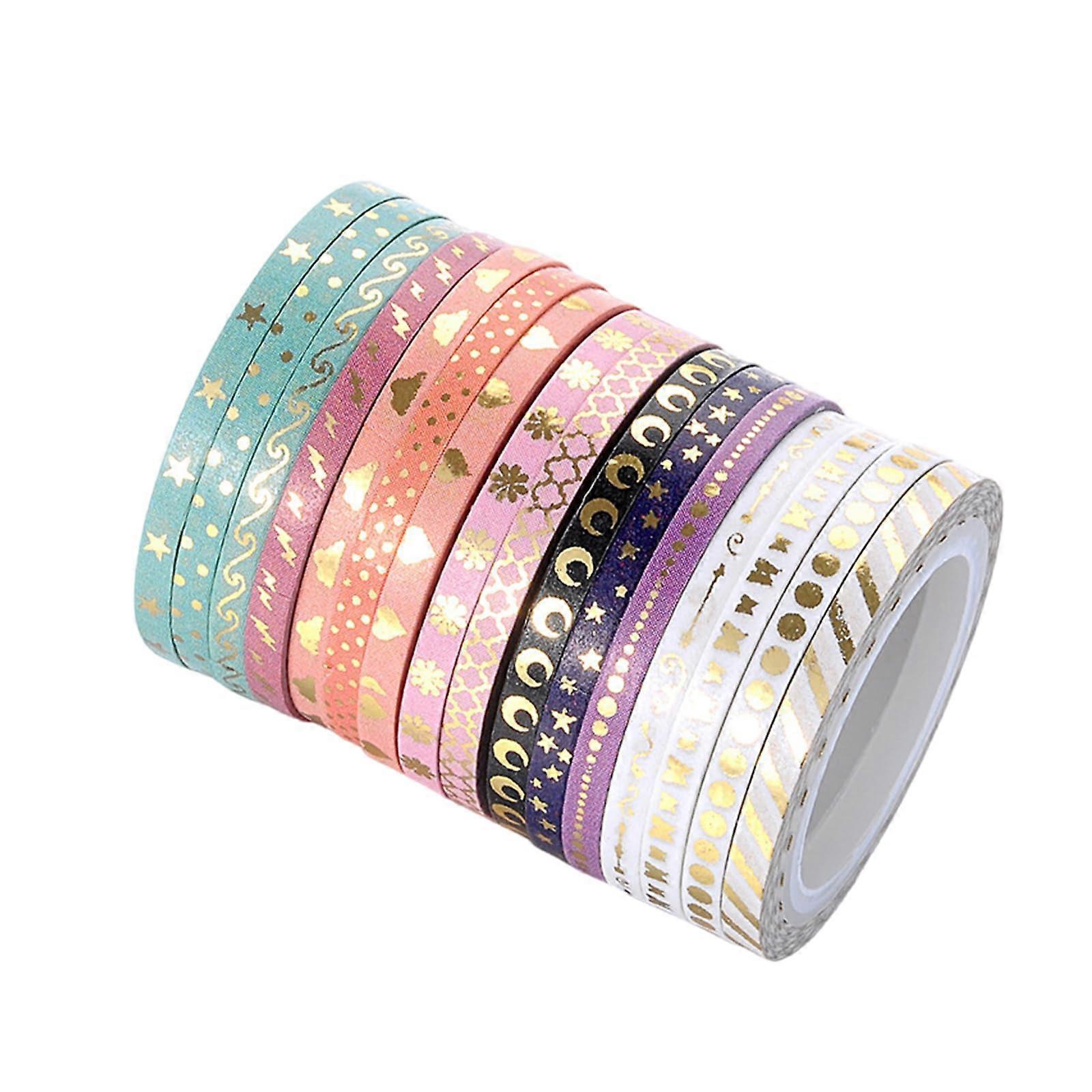 Washi Tape Glittering 16 Roll Decorative Tape Set For Journaling And Scrapbooking Planners