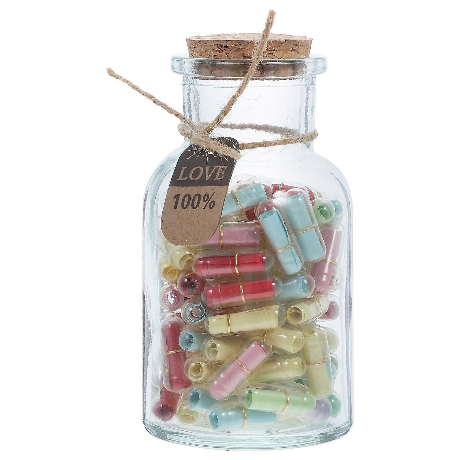 Creative Message in A Bottle Small Glass Jars for Secret Letters 5Sets
