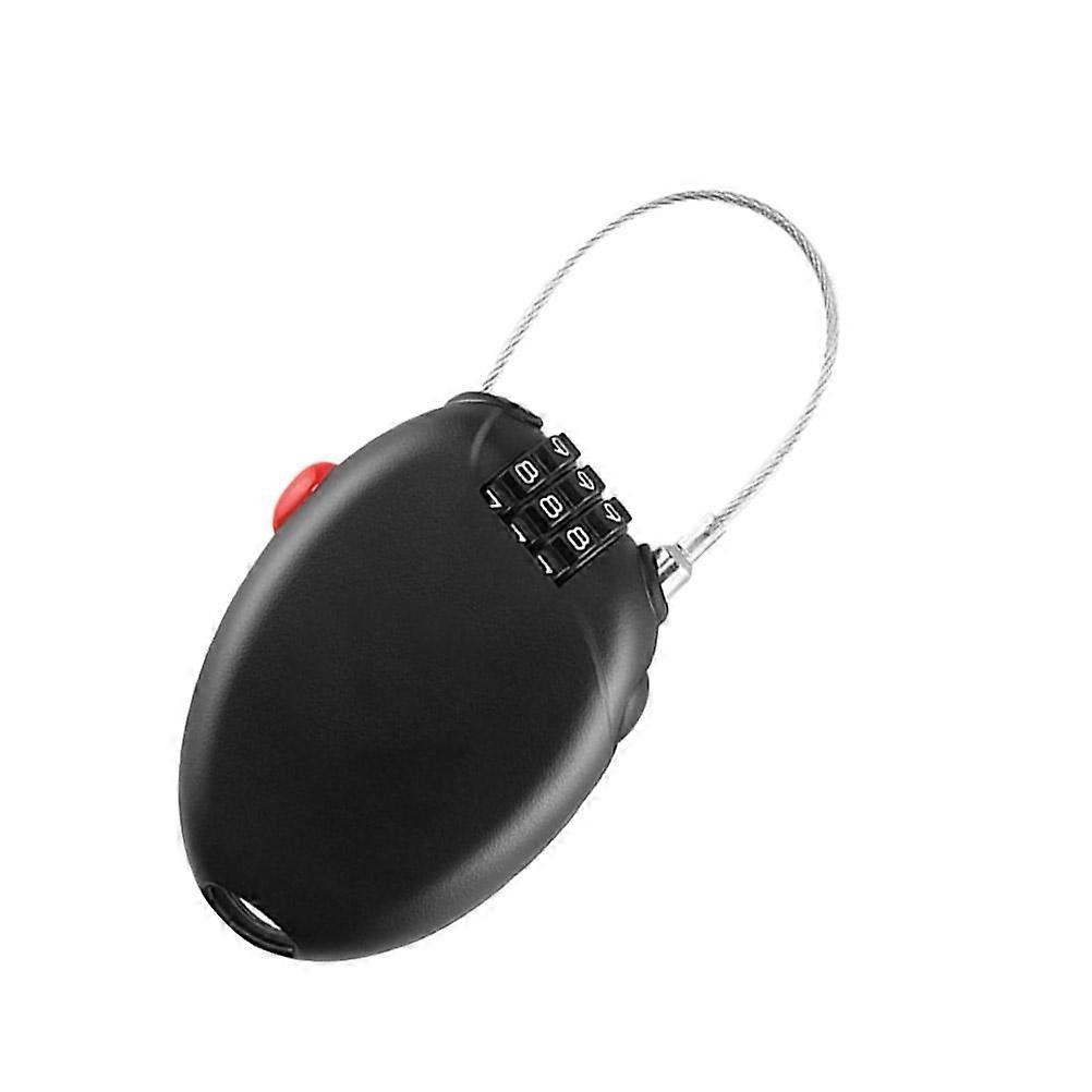 Anti-Theft Steel Cable Lock Mini 3 Password Lock Black