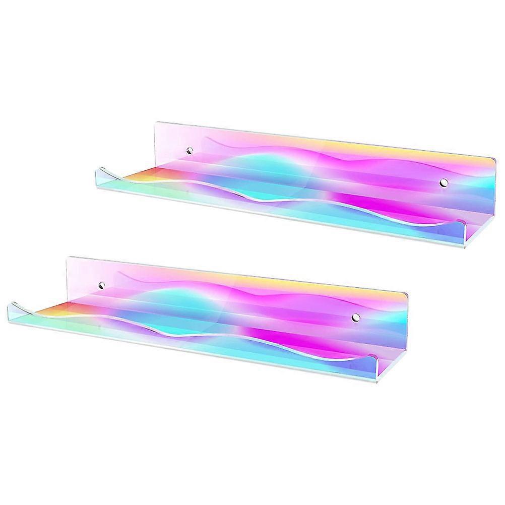 Floating Acrylic Wall Mounted Shelf for Bathroom Storage 6Pcs Set