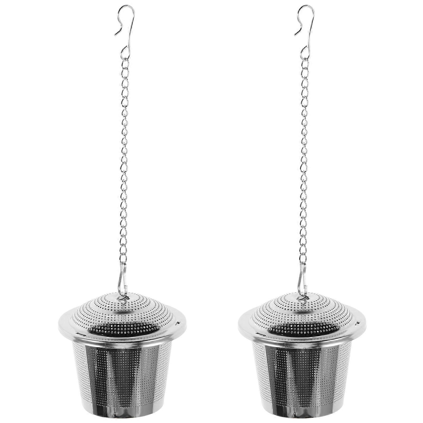 Stainless Steel Tea Strainer for Loose Leaf Brewing 8Pcs with Lid and Chain