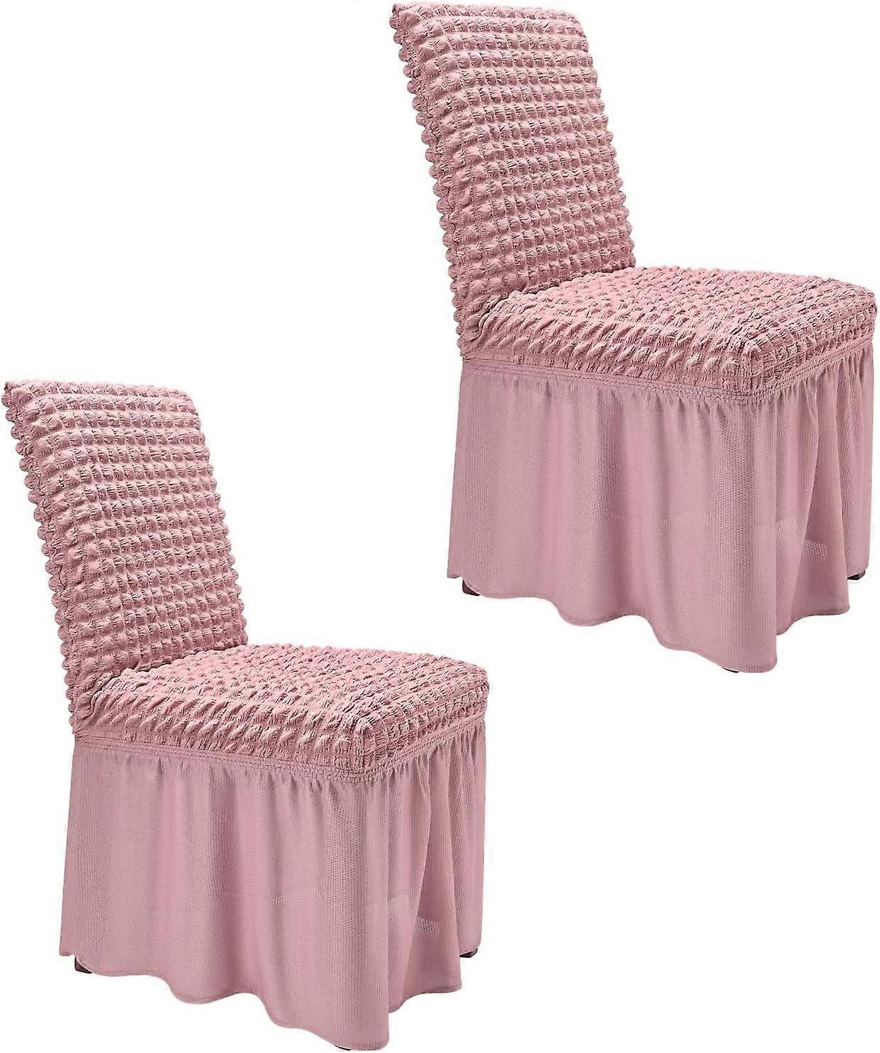 Capas elásticas para cadeiras de jantar NANAHuang com saia, conjunto de 6, compatíveis com cadeiras Parson, capas removíveis de elastano, laváveis, verde