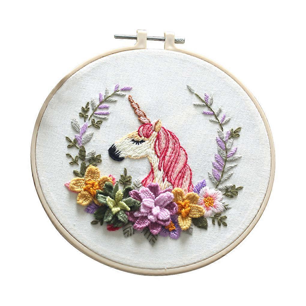 Embroidery Starter Kit with Printed Pattern DIY Beginner Stitch Semi-finished Tools