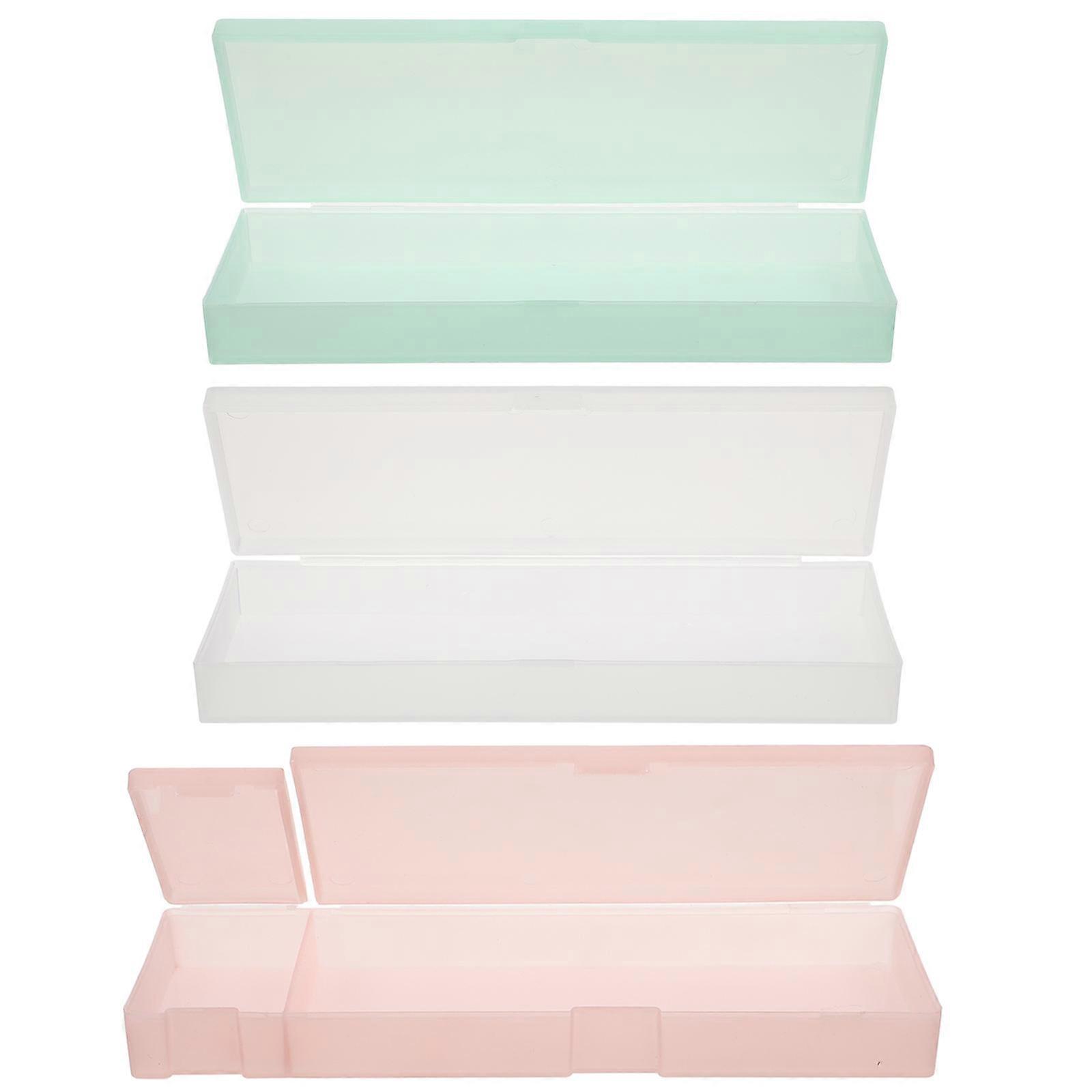 Plastic Pen Case Translucent Pencil Case for Storage Use 12Pcs