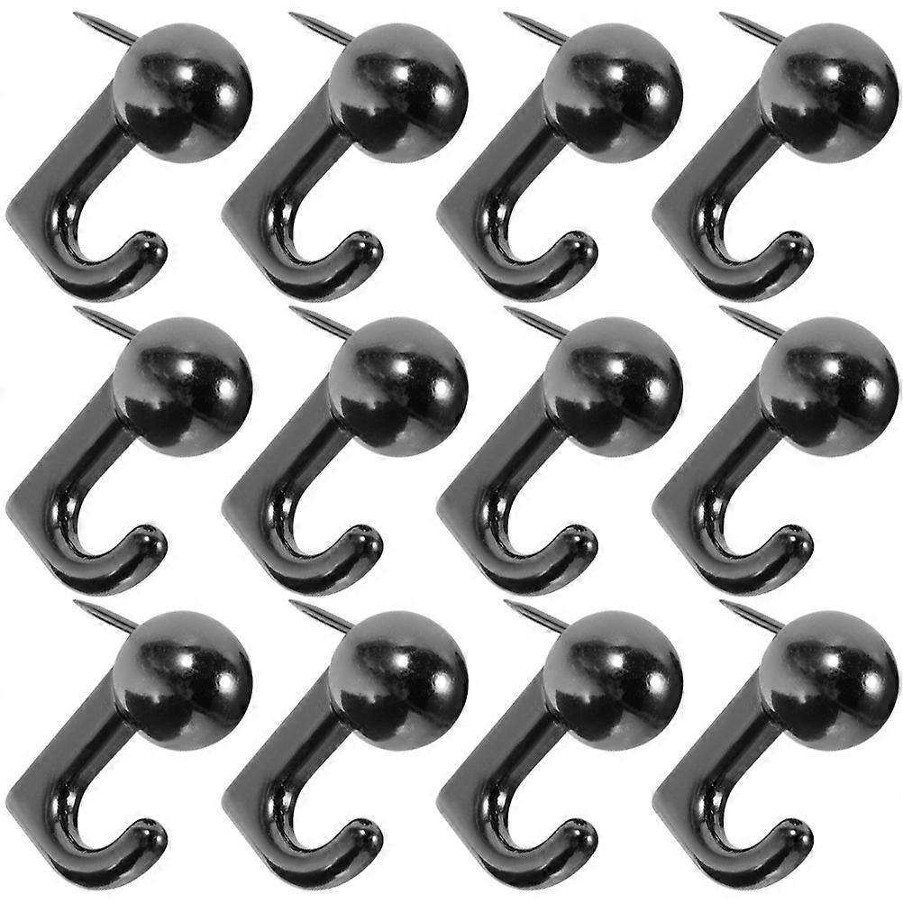 Office Thumb Tacks Black Plastic Pushpins for Message Boards 100Pcs