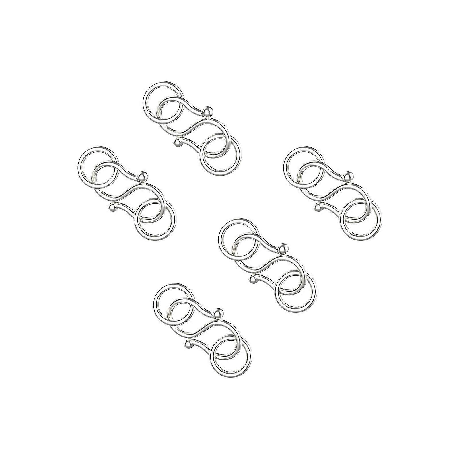 Silver Bracelet Clasps for DIY Jewelry Making 5Pcs Set