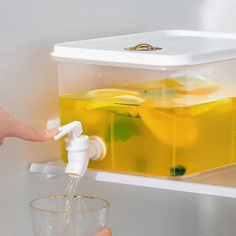 5L Large Capacity Plastic Beverage Dispenser with Faucet, Ice Lemonade Juice Container with Lid, Fruit Teapot, Milk Bucket Drink