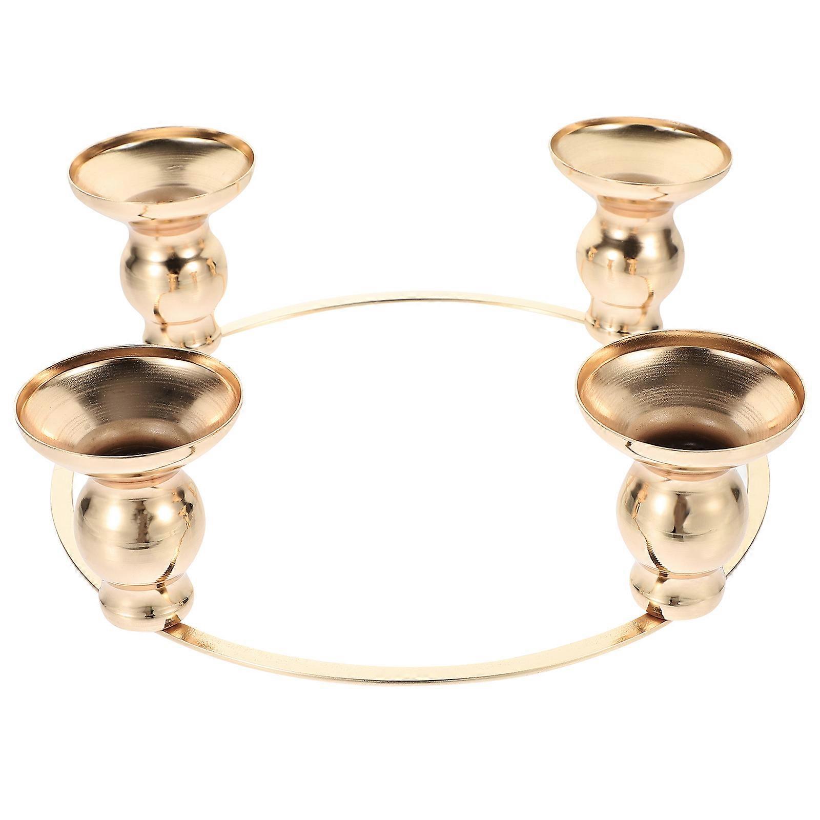 Wrought Iron Advent Candle Holder Ring for Christmas Decor 5Pcs Set