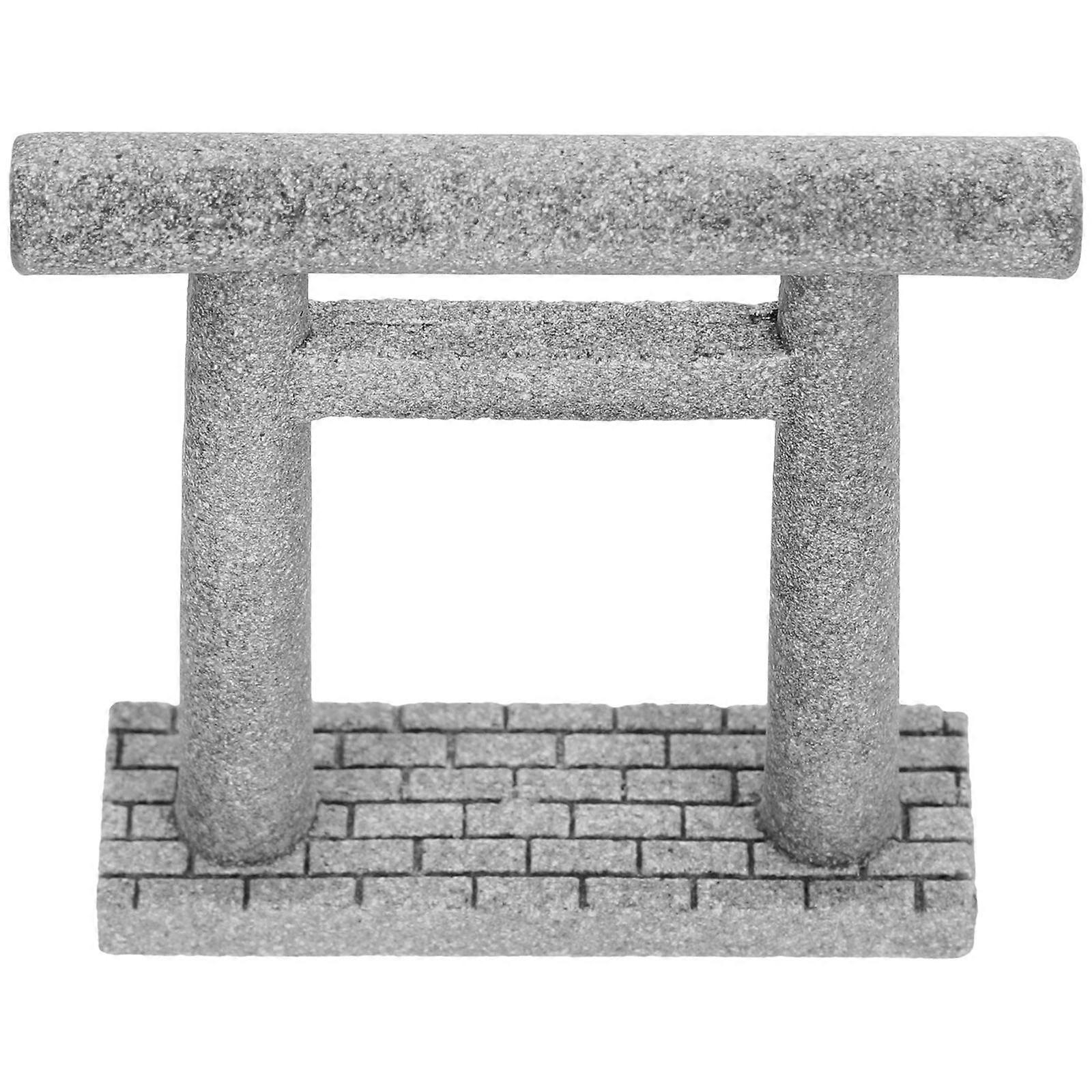Mini House Gate Stone Model for Decorative Miniatures 3Pcs