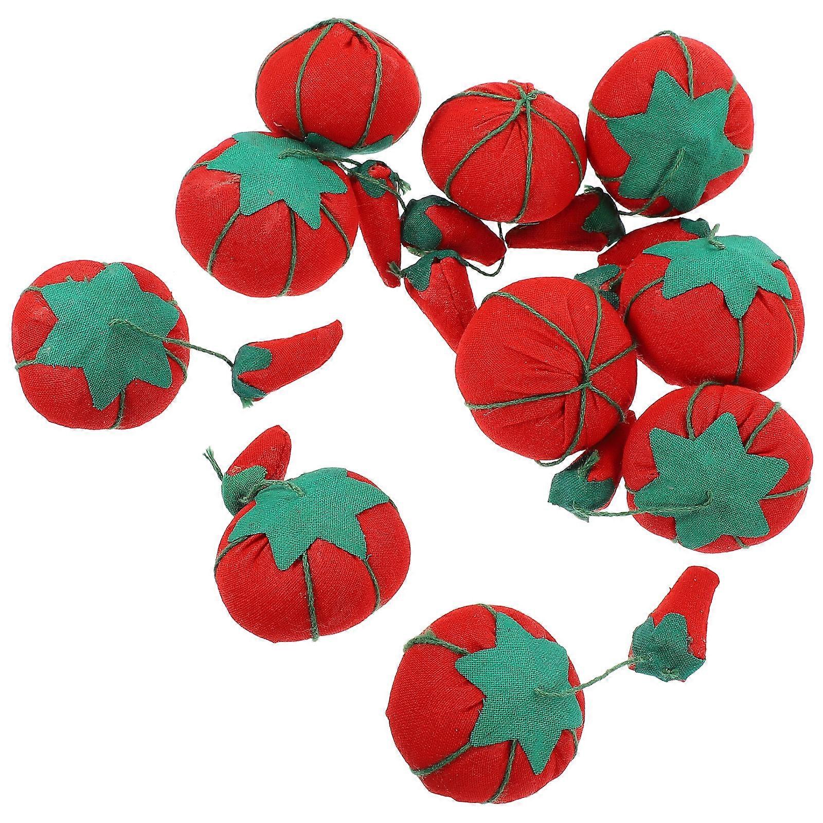 Pin Cushion Tomato Chili Design for Storage 10Pcs Reusable Needle Holder