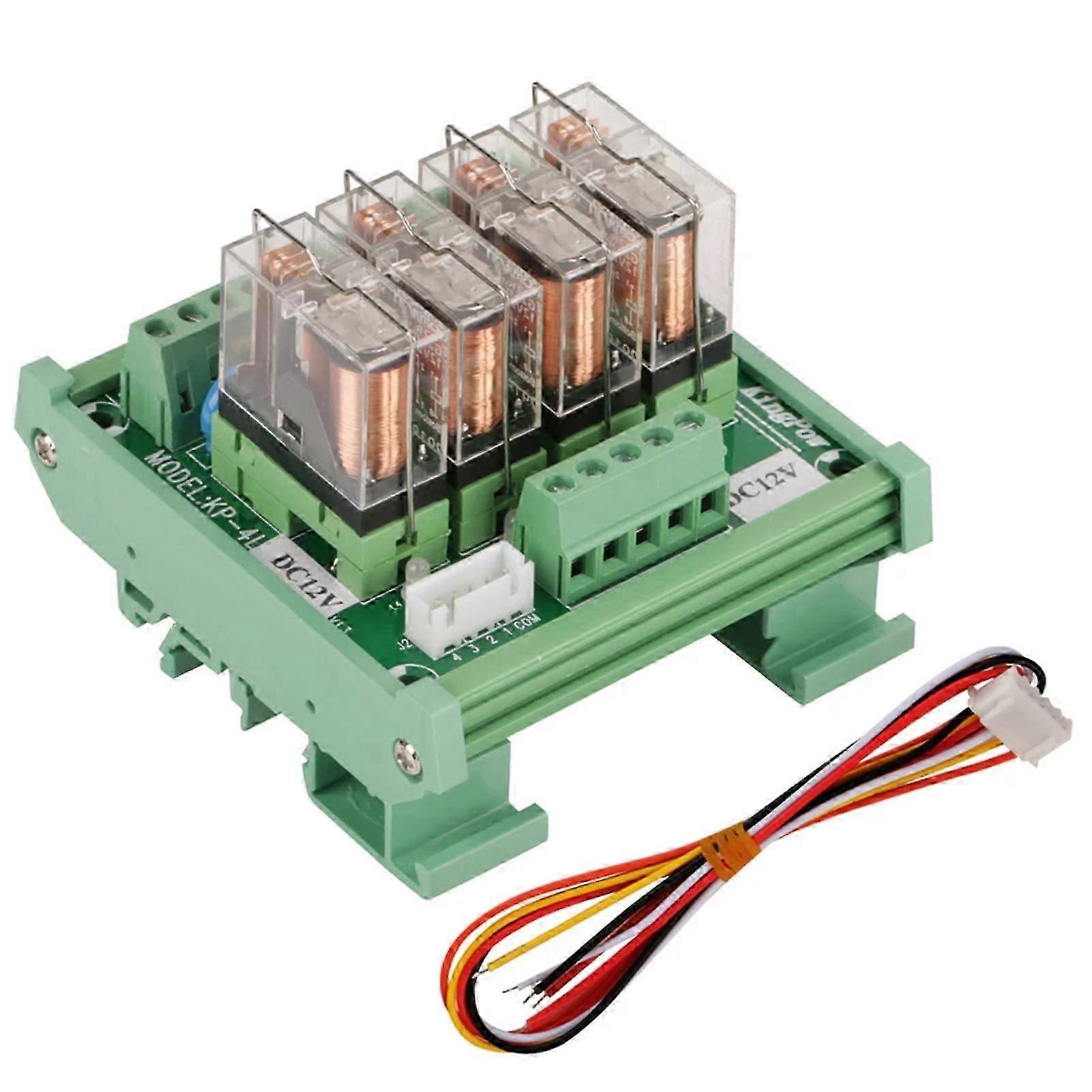4 Channels 12V Relays Module Green PTCs Relays Interfacing Module Boards for Industrial Use Cs