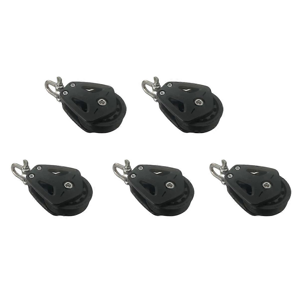 5X High Load Sheave Block Universal-Head Single Pulley Swivel Shackle Sailboat Plain Bearing Block R