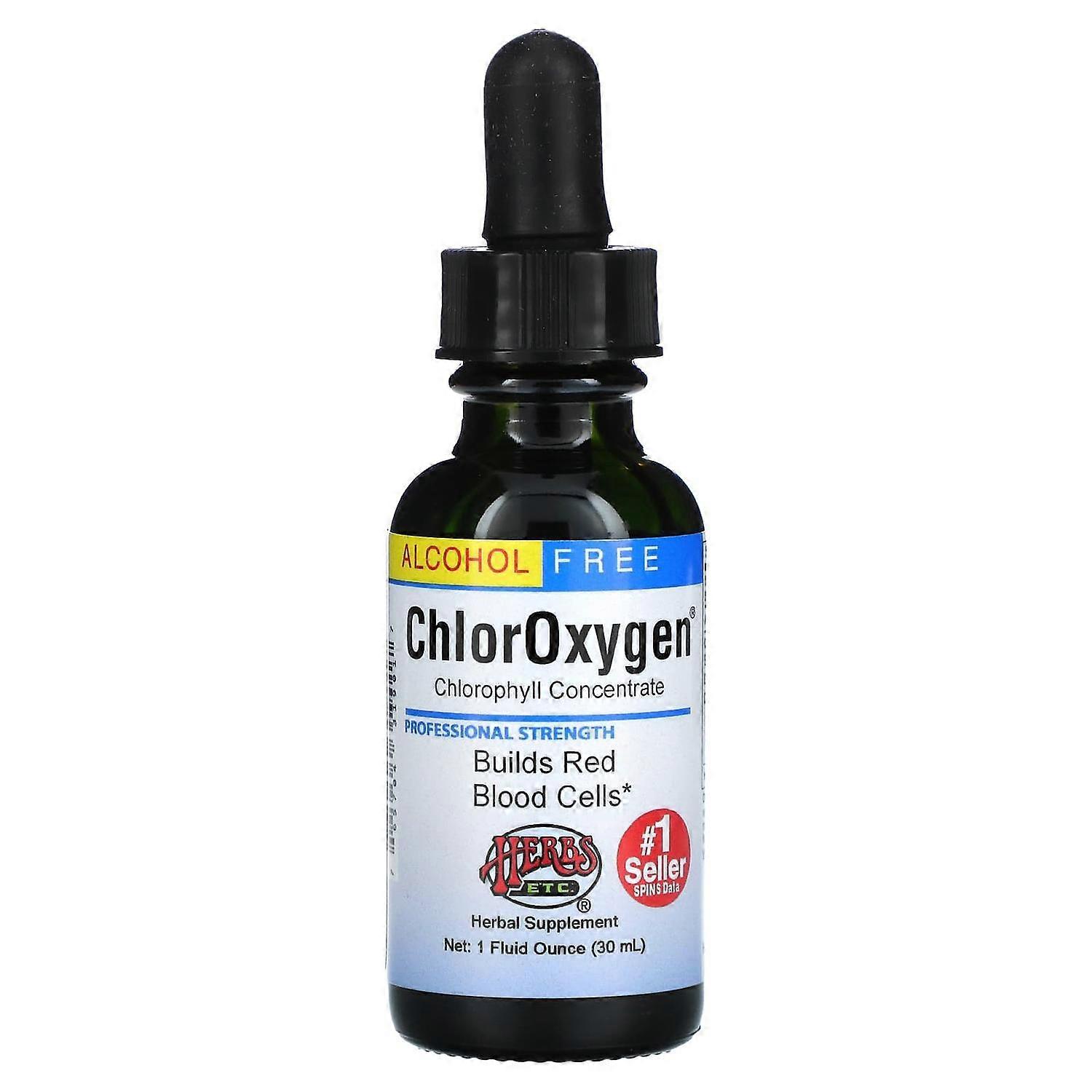 Herbs Etc., ChlorOxygen, Chlorophyll Concentrate, Alcohol Free, 1 fl oz (30 ml)