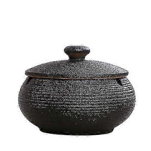 Ceramic Ashtray With Windproof Lid For Indoor Outdoor