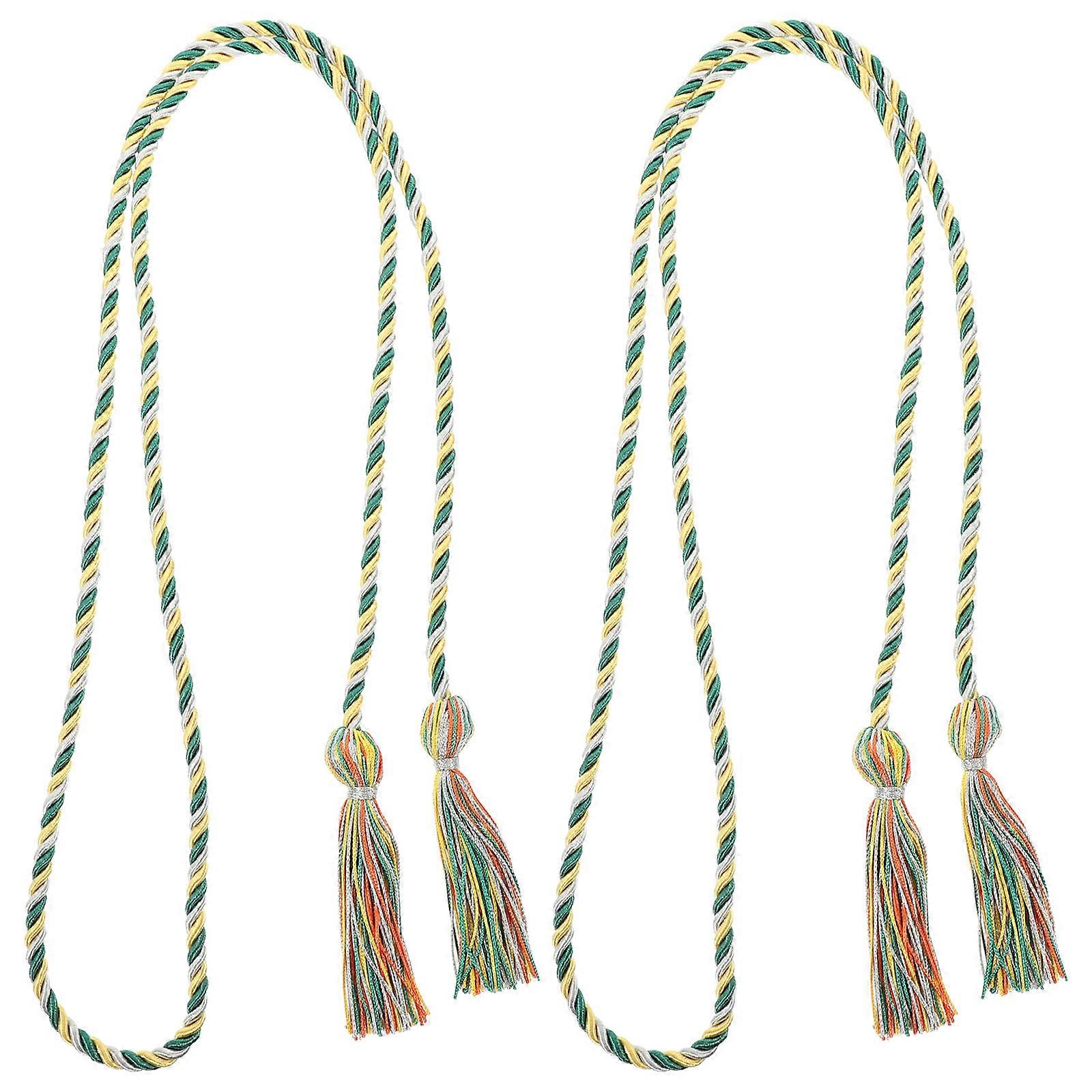 Bachelor Hat Hanging Tassels for Graduation Ceremony 2Pcs Polyester Decoration