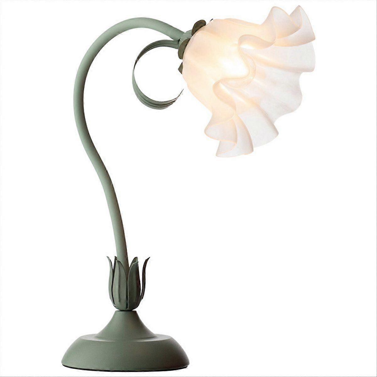 Retro Flower Lily Table Lamp Creatives Table Lamp,US Plug green