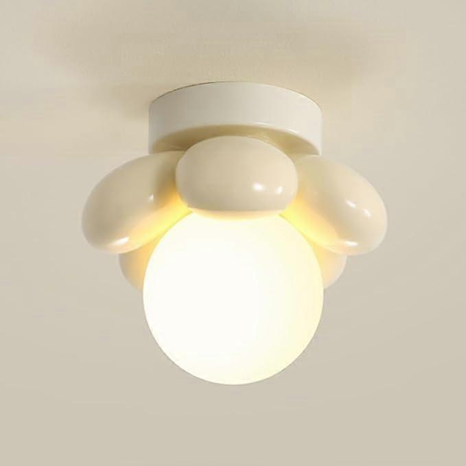 Hallway Ceiling Light Fixture G9 Socket, Globe Glass Lampshade, Cream Mini Ceiling Light For Hallways And Living Rooms