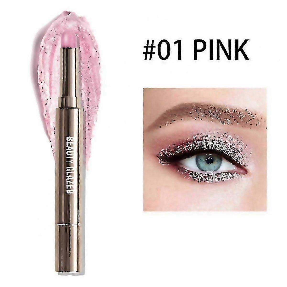 For 10 Color Double Ended Eye Shadow Stick With Sponge Brush Pearlescent Lasting Eyeshadow