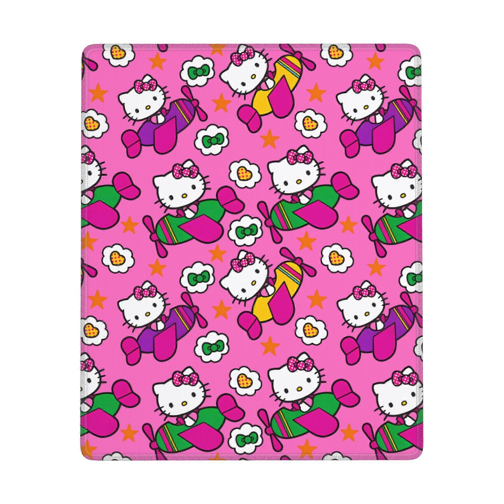Hello Kitty Anti-slip Rubber Mouse Pad Square Waterproof Desk Pad Suitable for Desktop Decoration Desk Accessories 7x9in (Vertical)