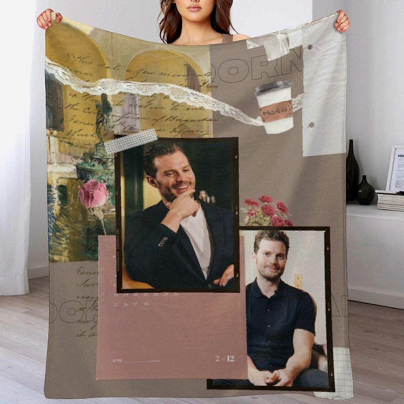 Jamie dornan Durable Foldable Blanket for Lounge Sofa Bed Quick Drying Velvet No Shedding Breathable