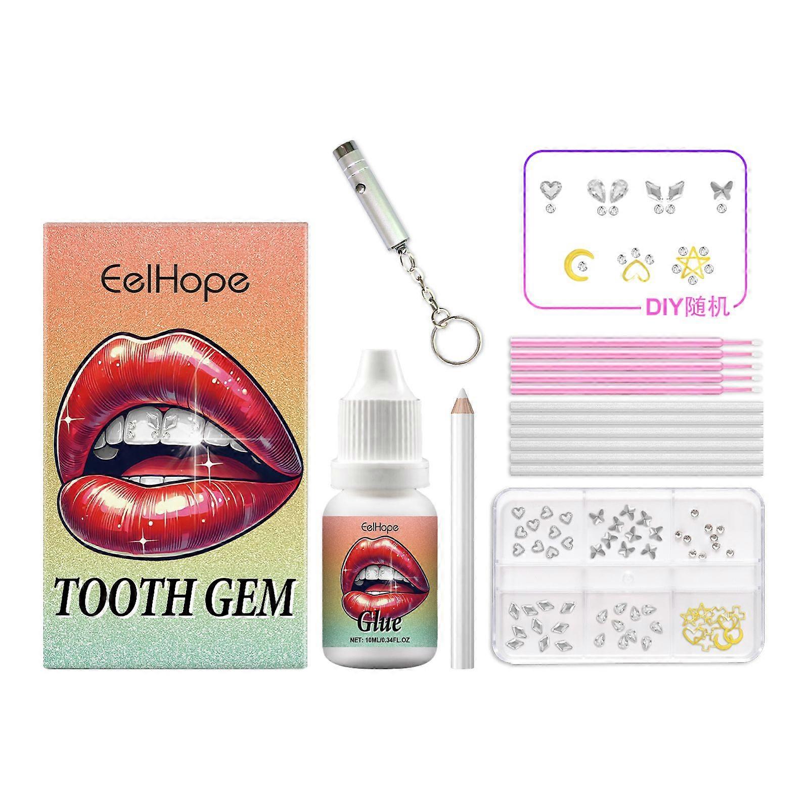 Eelhope Diy Fashionable Teeth Set Teeth Decoration Diamond Combination