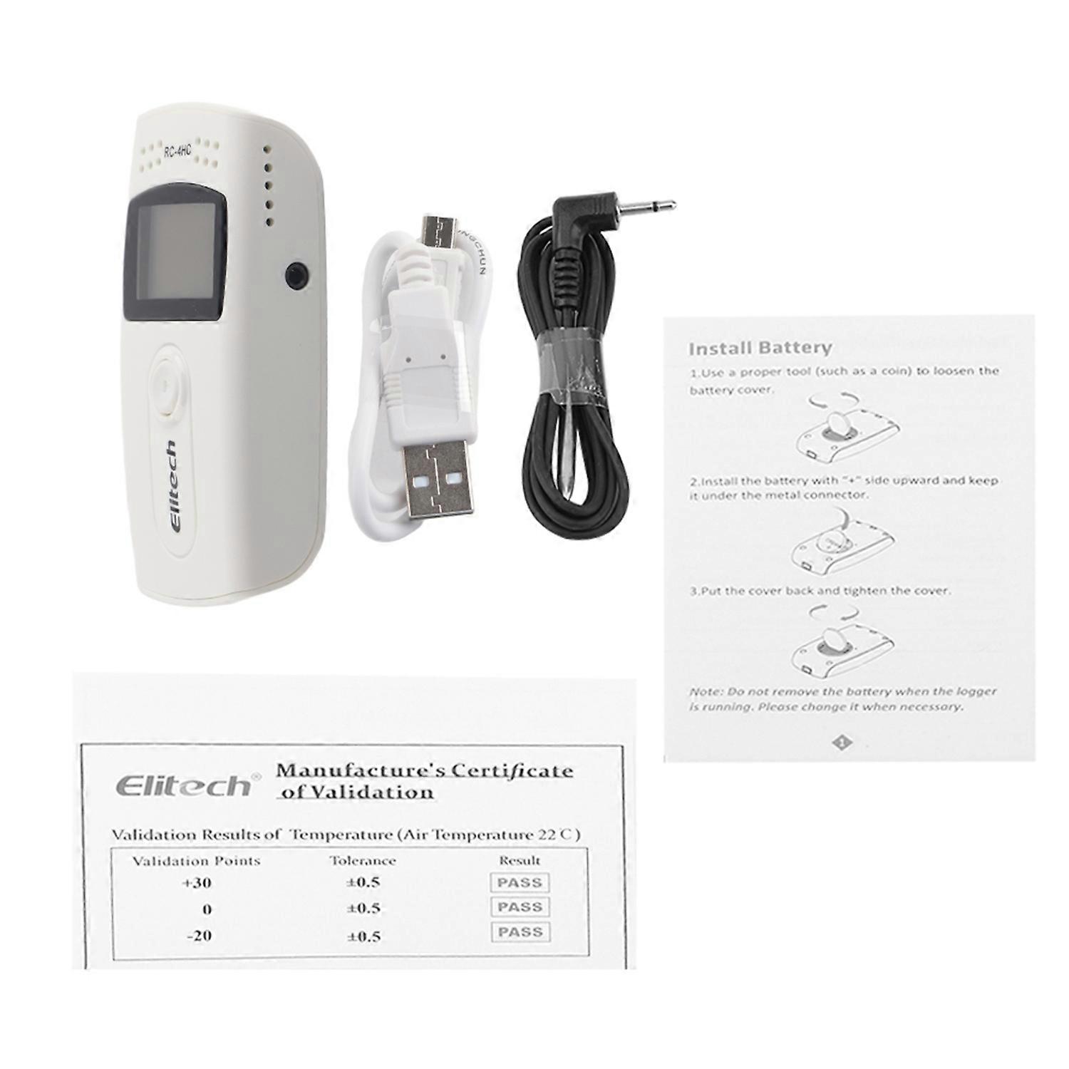 Temperature and Humidity Data Logger RC-4HC Resueable Mini Recorder USB with External Sensor