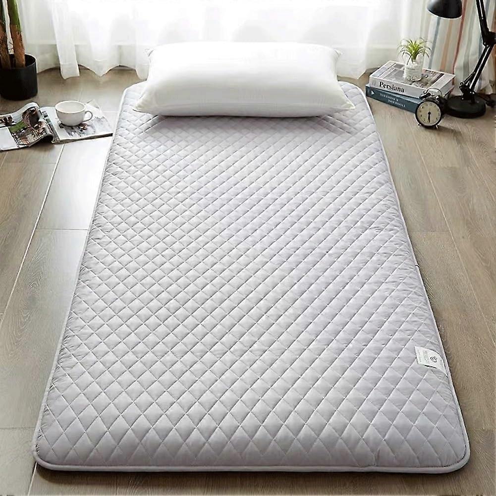 Roll Up Floor Mattress Foldable Roll Up Design For Guests 150x200 Cm Grey Single Double