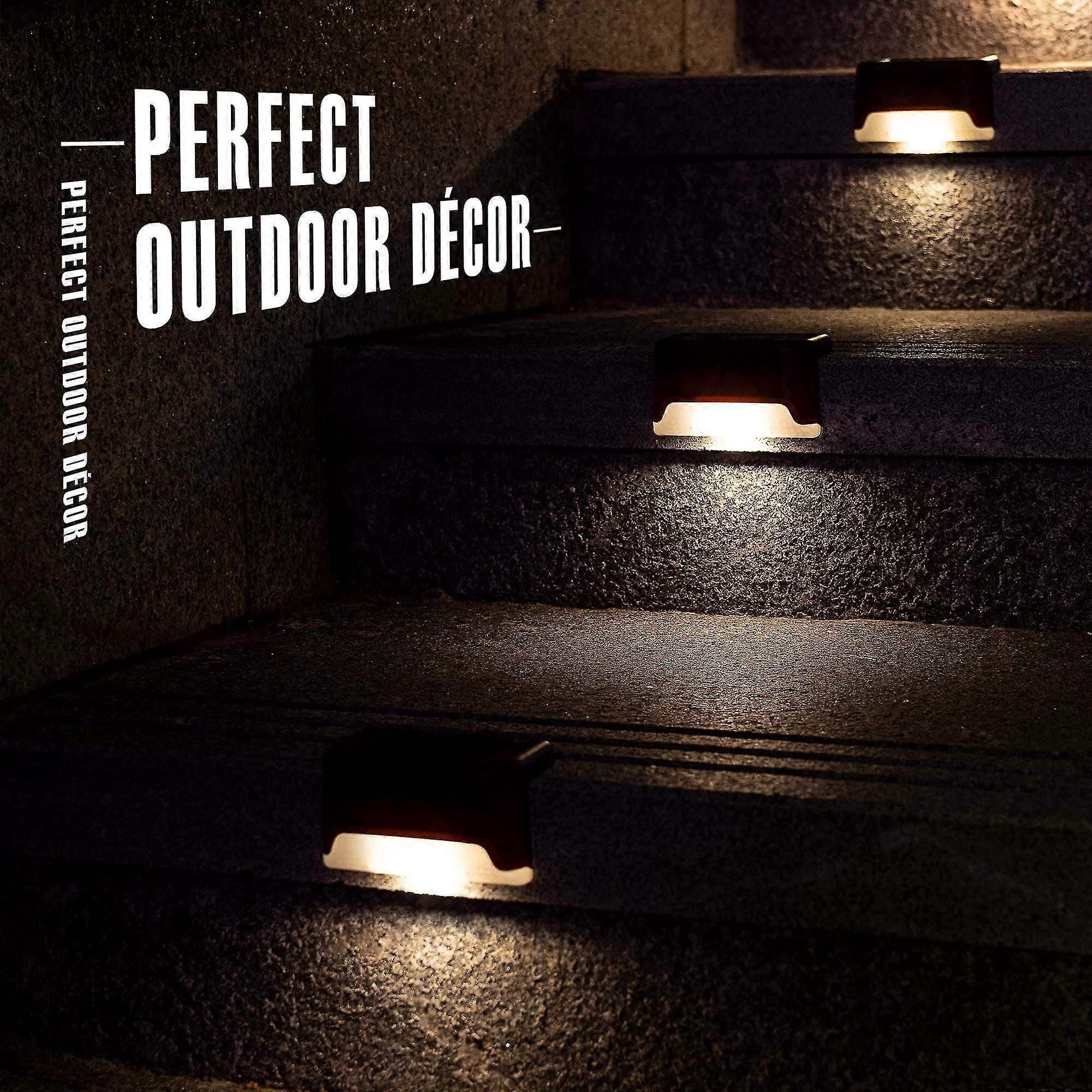 ソーラーデッキライト屋外、4/8/12パックソーラーステップライト防水Ledソーラーライト屋外階段、ステップ、フェンス、手すり、庭、パティオ用