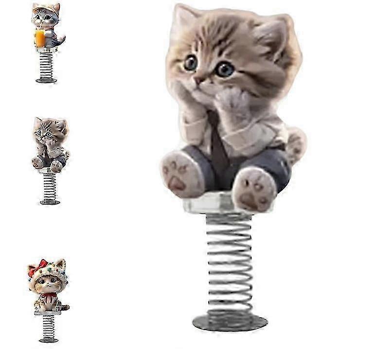 2D Shy Kitty Bobble,Stress Relief Cat Bobble Car Dashboard Decorations,Bouncing